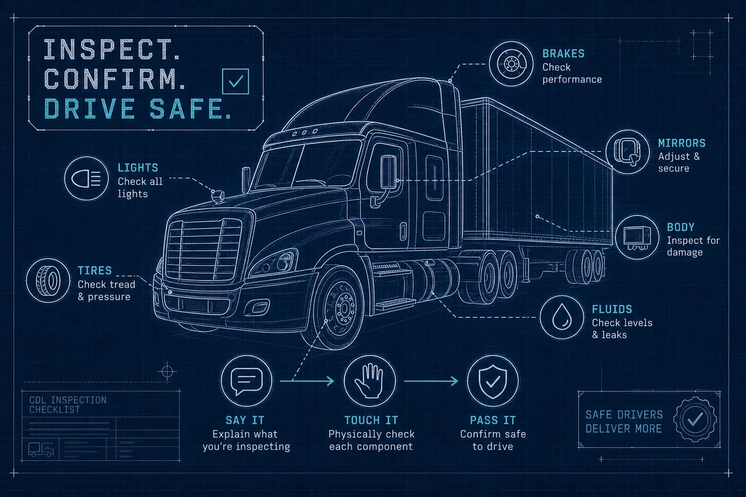 CDL vehicle inspection: what to say, touch, and pass
