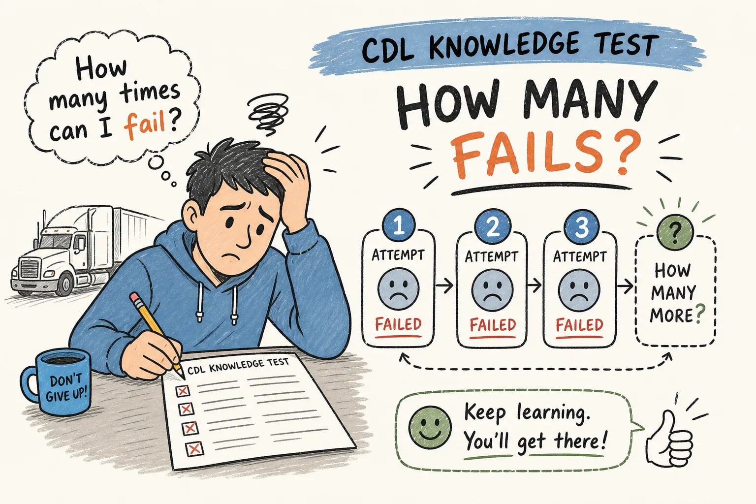 How Many Times Can You Fail the CDL Knowledge Test?