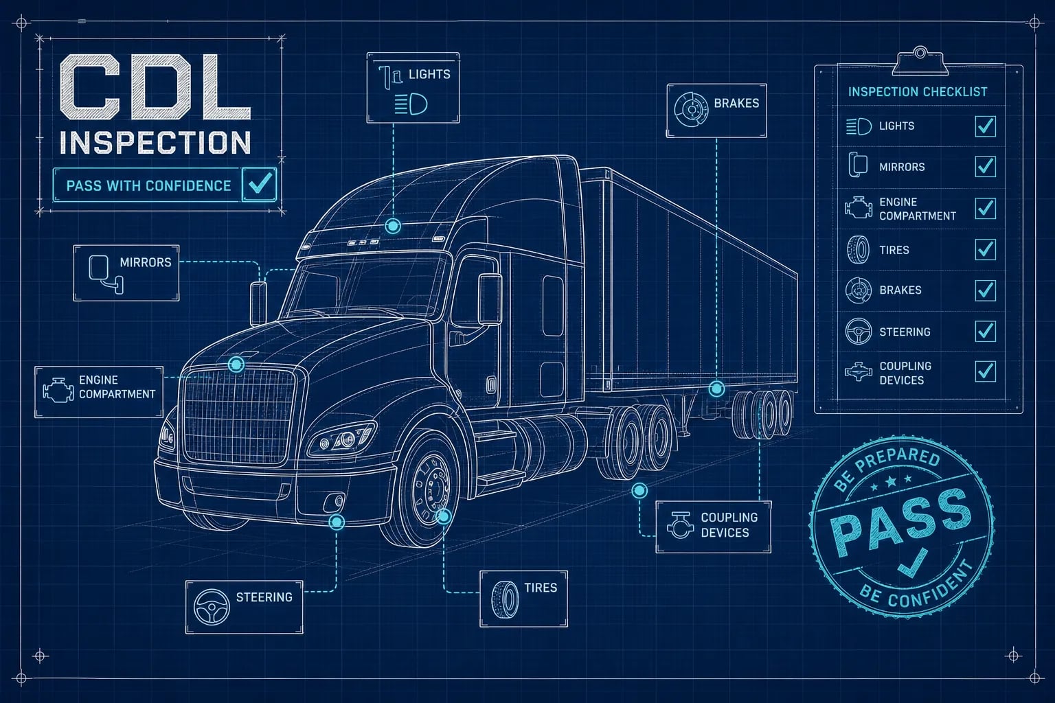 CDL Vehicle Inspection List: What Examiners Test You On