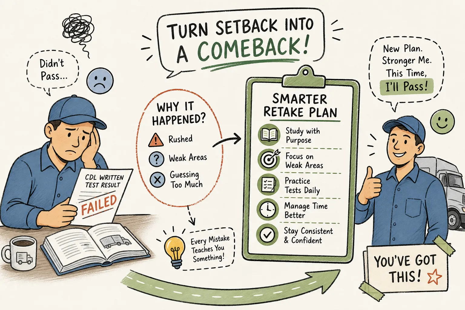 Failed the CDL Written Test? Build a Smarter Retake Plan