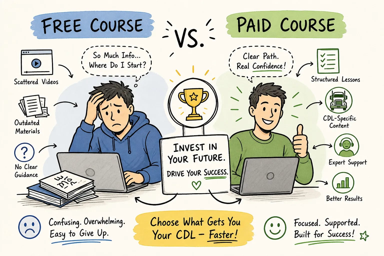 Free vs Paid CDL Study Course: What's Actually Worth It?
