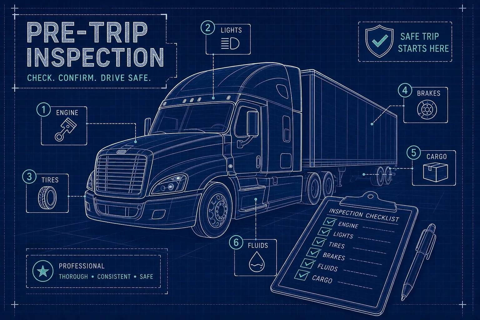 The Complete CDL Pre-Trip Inspection Script (Word-for-Word)