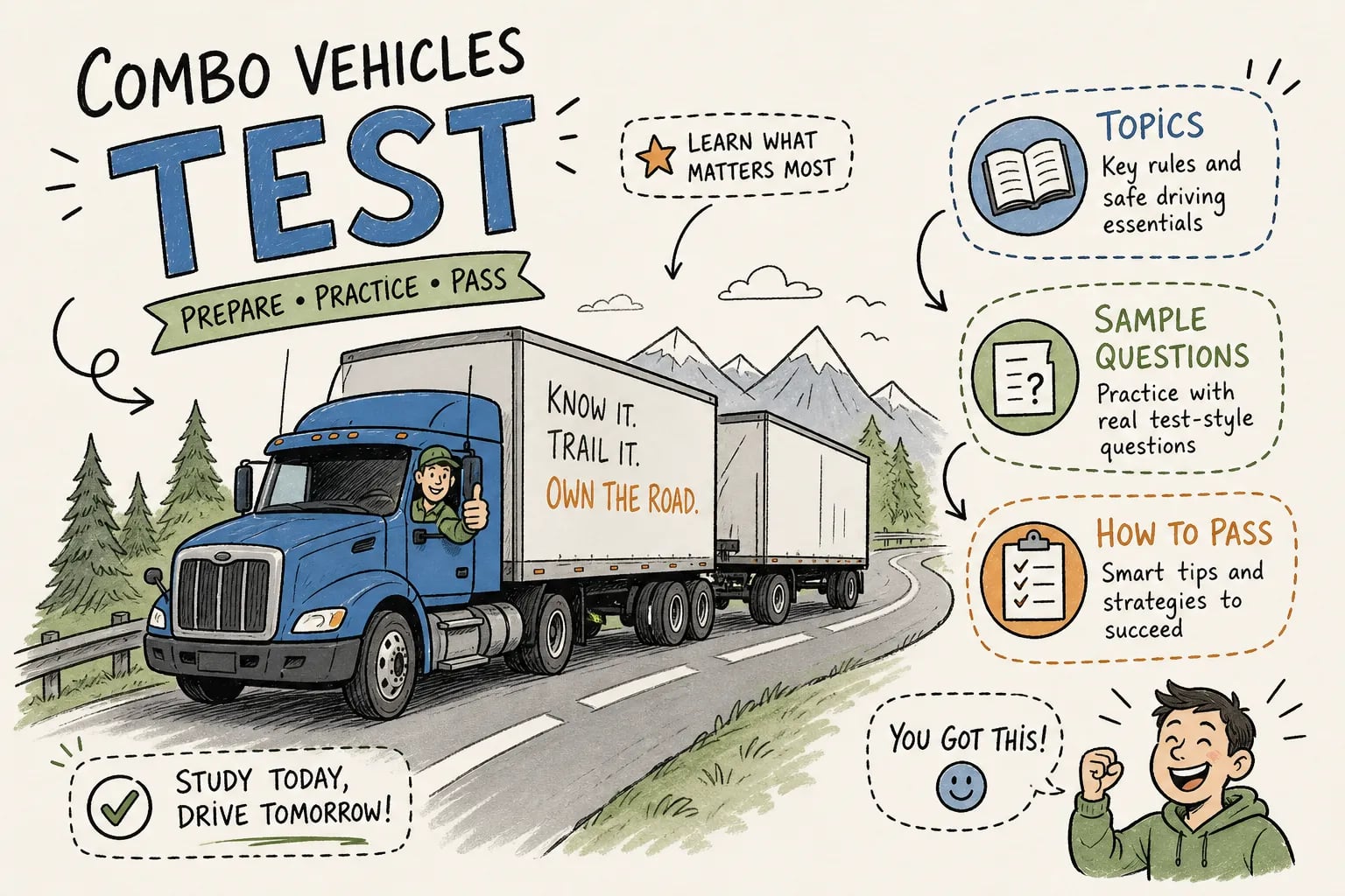 Combo Vehicles Test: Topics, Sample Questions, and How to Pass