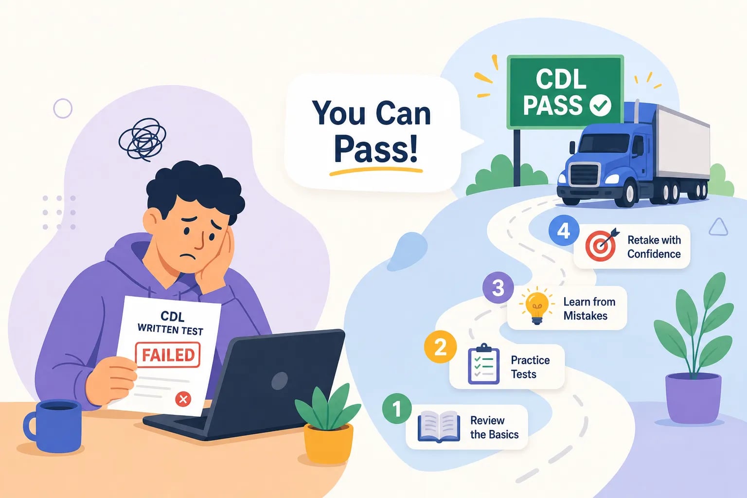Failed Your CDL Written Test? A Step-by-Step Retake Plan