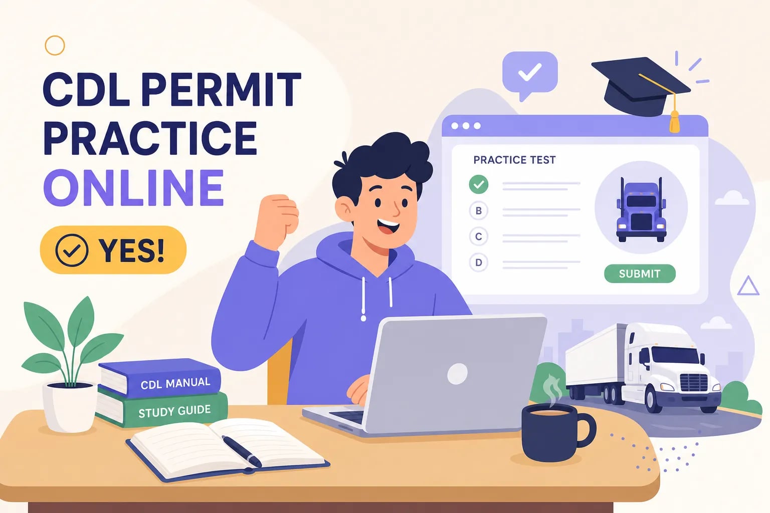Can You Practice for Your CDL Permit Online? Absolutely.