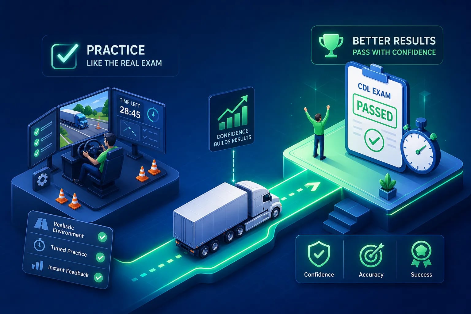 CDL timed exam: why simulation practice changes your results